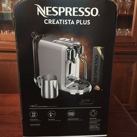 Breville Nespresso Creatista Plus Coffee Machine - Silver (BNE800BSS)  450 - Picture 3 of 4